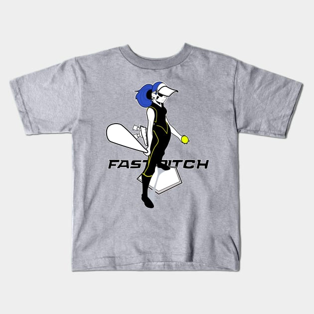 Fastpitch Bater Kids T-Shirt by Spikeani